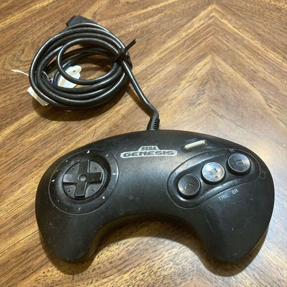 Used Original Sega Genesis 3 Button Controller And Sega Controller OEM - Picture 1 of 5